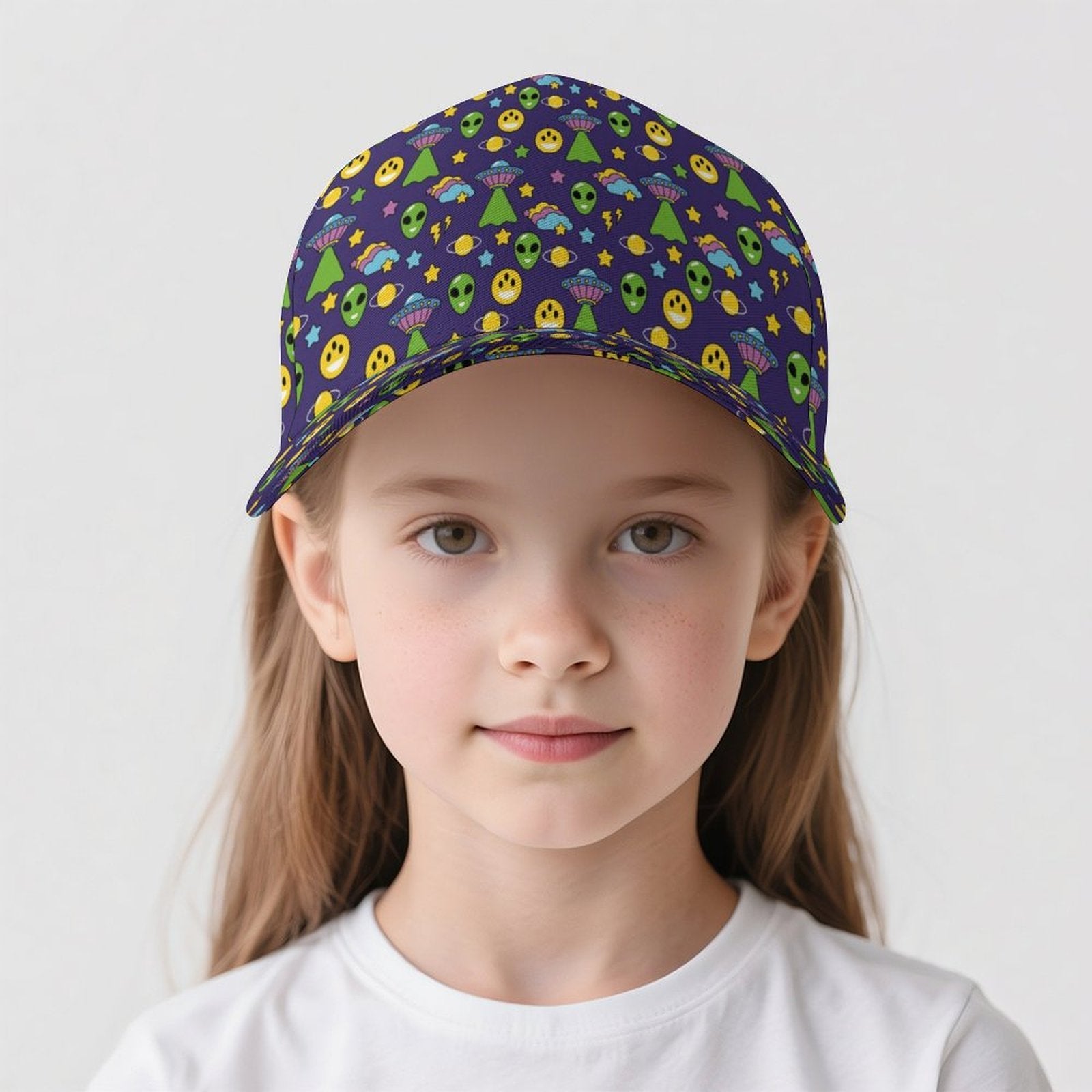 Groovy Alien And UFO Kids Baseball Cap