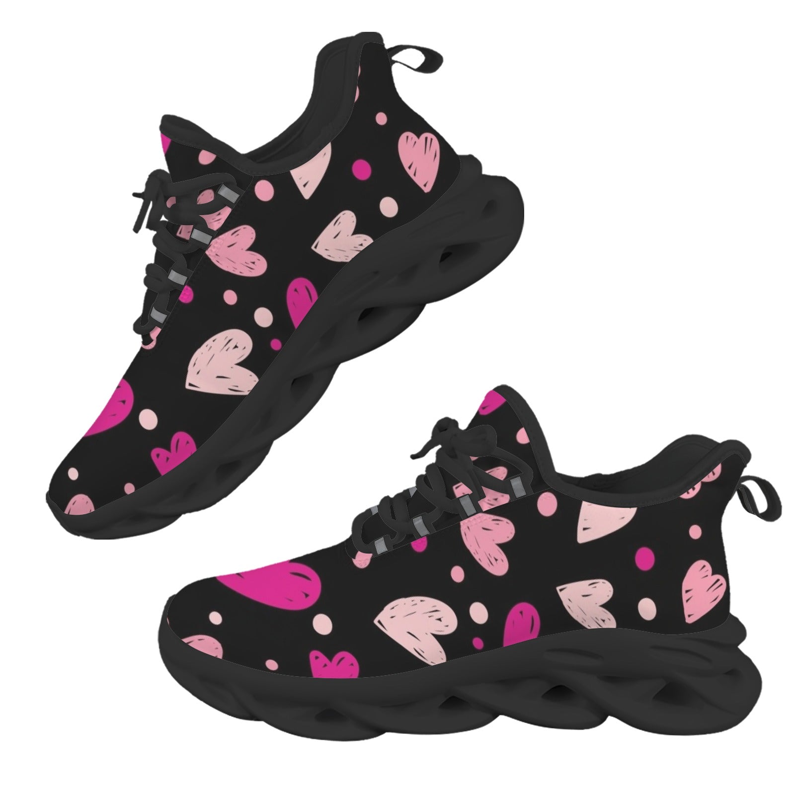 Pink Hearts Women's Twisted Sole Sneakers