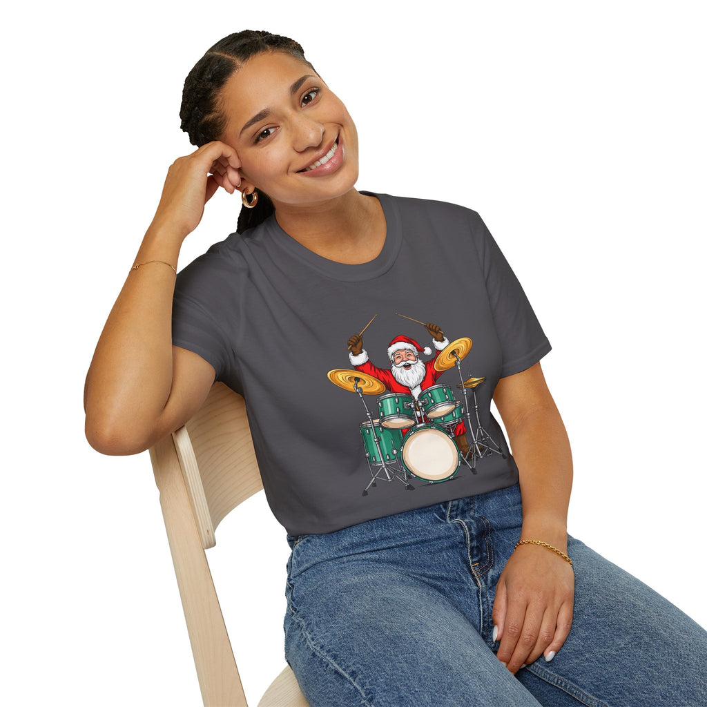 Drummer Santa - Unisex Softstyle T-Shirt