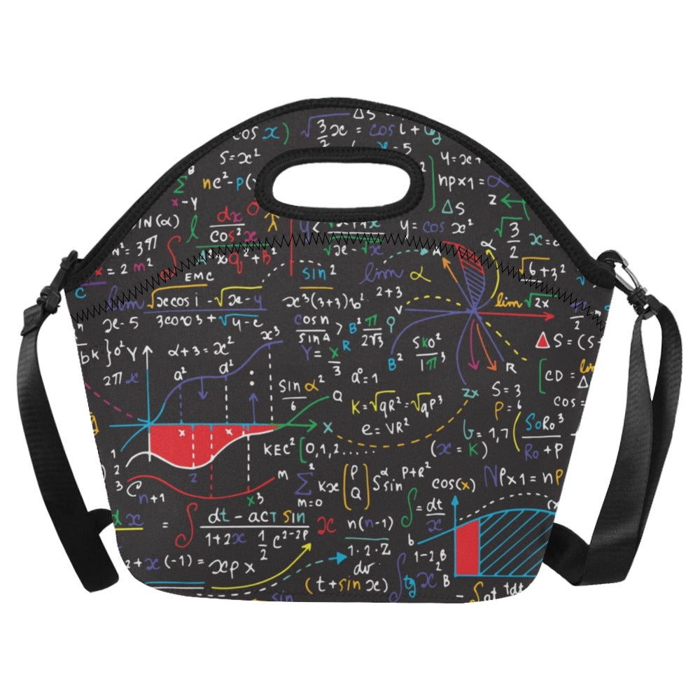 Colourful Maths Formulas - Neoprene Lunch Bag One Size Neoprene Lunch Bag Printed Offshore
