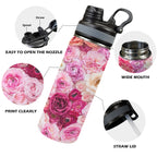 Pink Floral - Insulated Water Bottle with Dual-Use Lid (18oz) Insulated Water Bottle with Dual-Use Lid (18oz) Plants Printed Offshore