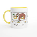 Personalised - Cassette, Life's Got Me In A Spin - White 11oz Ceramic Mug with Colour Inside Ceramic Yellow Personalised 11oz Mug animal customise Globally Fulfilled Music personalise Retro