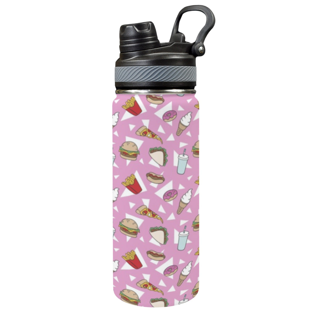 Fast Food - Insulated Water Bottle with Dual-Use Lid (18oz) One Size Insulated Water Bottle with Dual-Use Lid (18oz) Food Printed Offshore