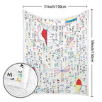 Colourful Maths Formulas - Double-Layer Fleece Blanket 51"x59"