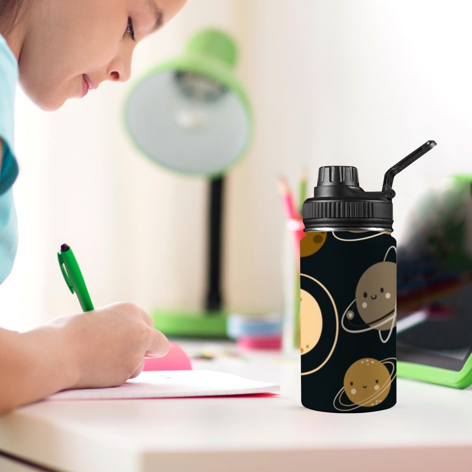 Happy Planets - Kids Water Bottle with Chug Lid (12 oz)