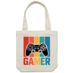 Gamer Canvas Tote Bag Cream One Size Tote Bag Games Printed In Australia