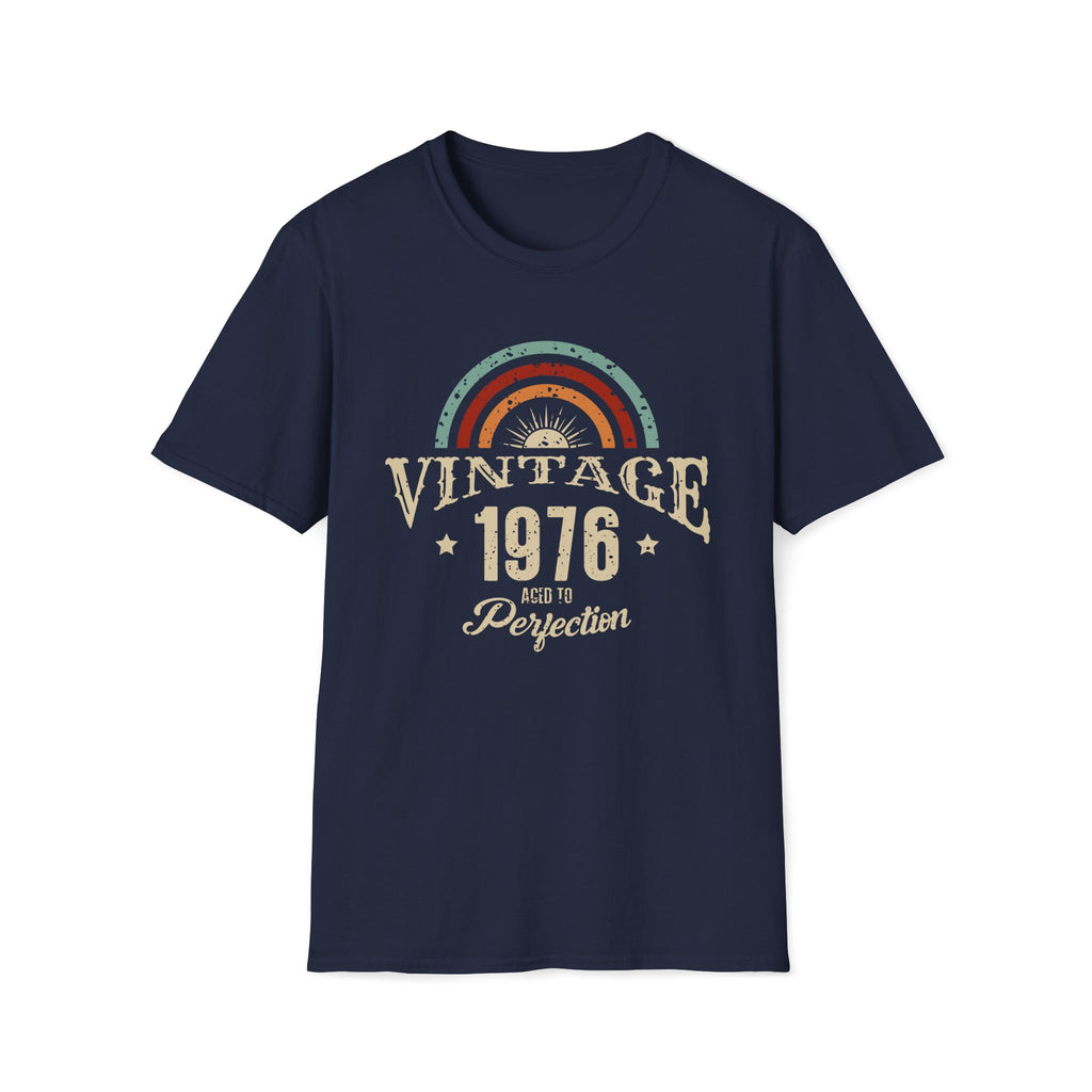 Turning 50 Vintage 1976 Aged To Perfection Unisex T-Shirt Navy Unisex Adult T-shirt Birthday Globally Fulfilled