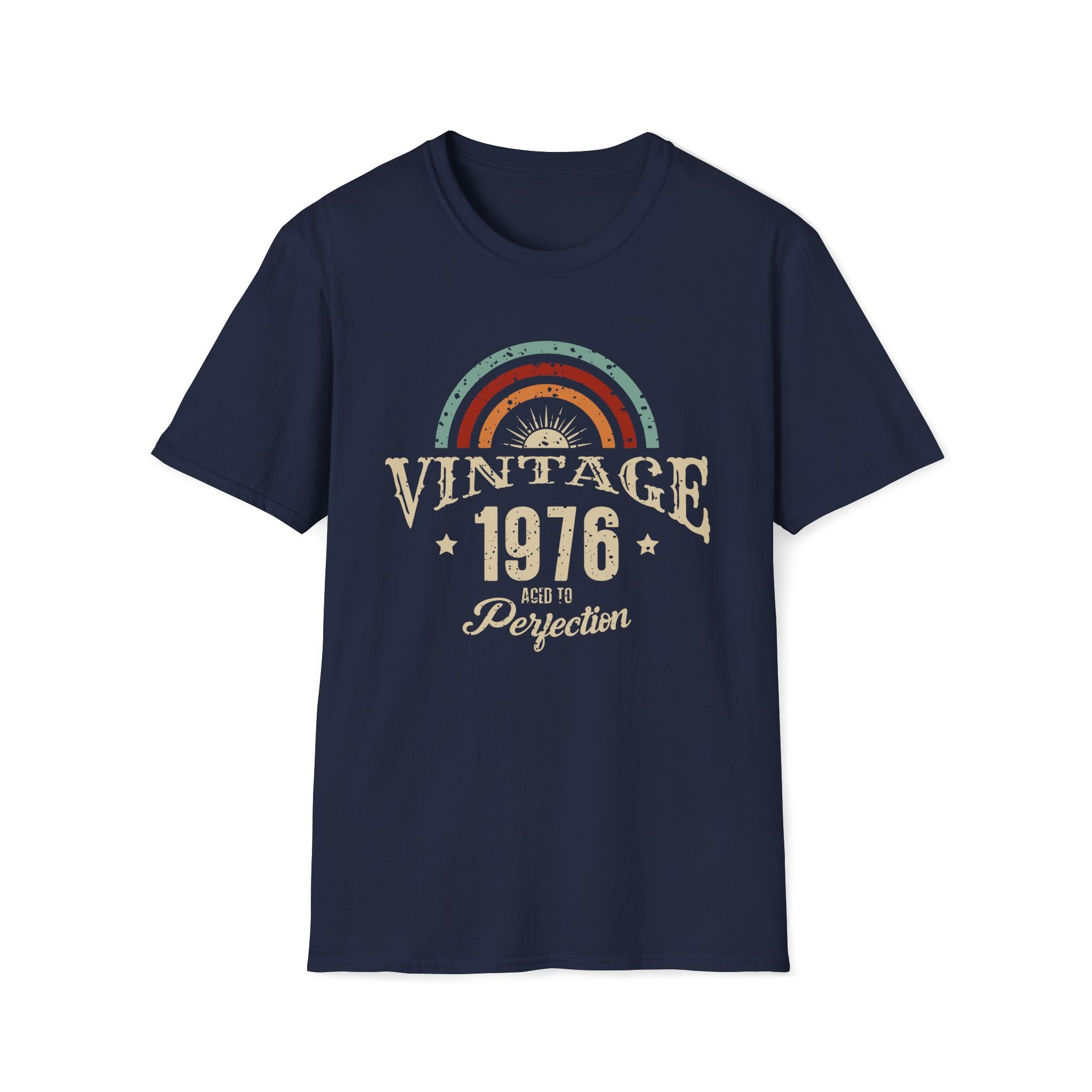 Turning 50 Vintage 1976 Aged To Perfection Unisex T-Shirt Navy Unisex Adult T-shirt Birthday Globally Fulfilled