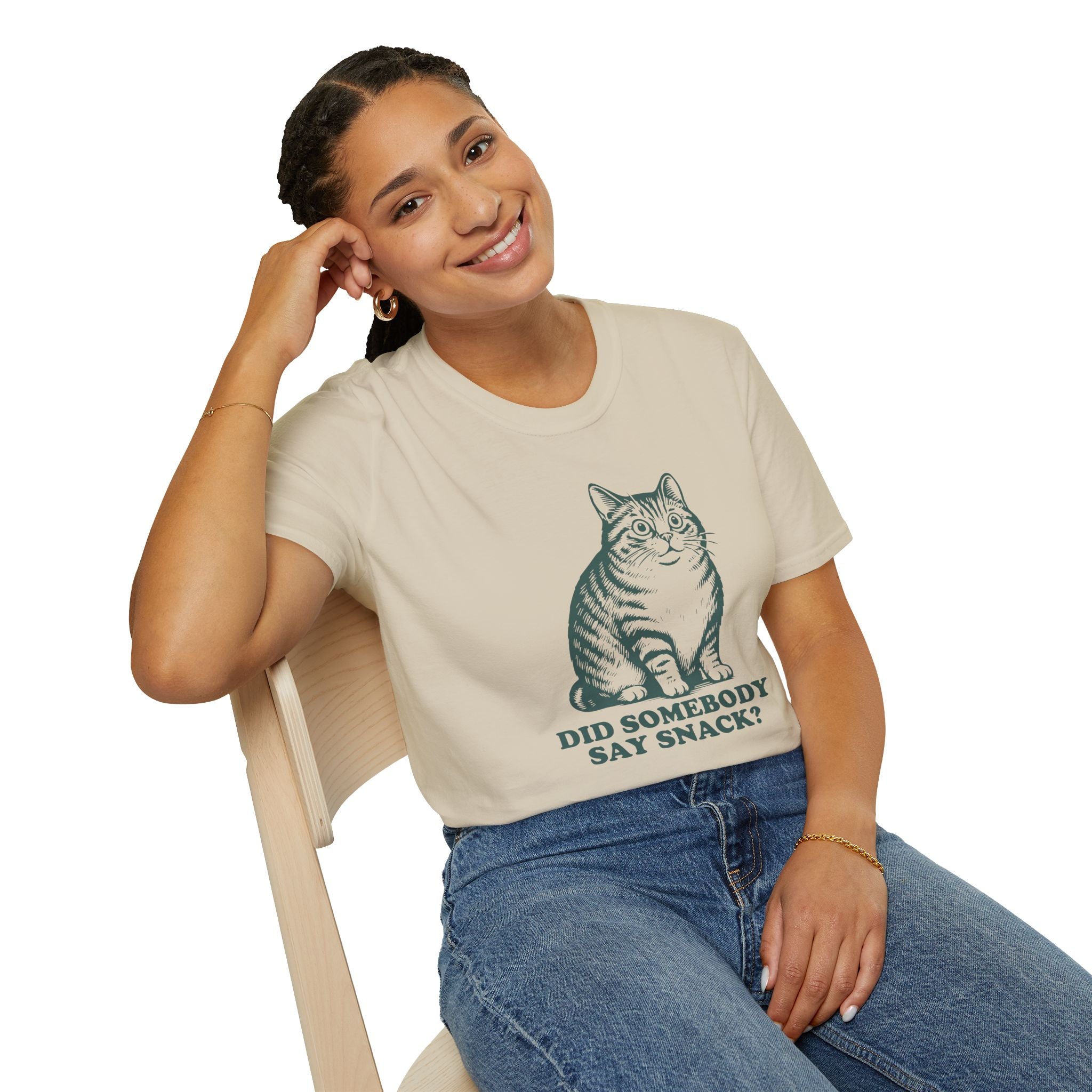 Cat, Did Somebody Say Snack - Unisex Softstyle T-Shirt