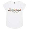 Birds On A Branch - Womens Scoop Neck T-Shirt White Womens Scoop Neck T-shirt animal Printed In Australia