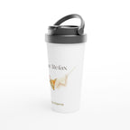 Personalised - Just Relax - White 15oz Stainless Steel Travel Mug Personalised Travel Mug coffee Globally Fulfilled