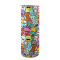 Happy Monsters 20oz Tall Skinny Tumbler with Lid and Straw One Size 20oz Tall Skinny Tumbler with Lid and Straw Printed Offshore