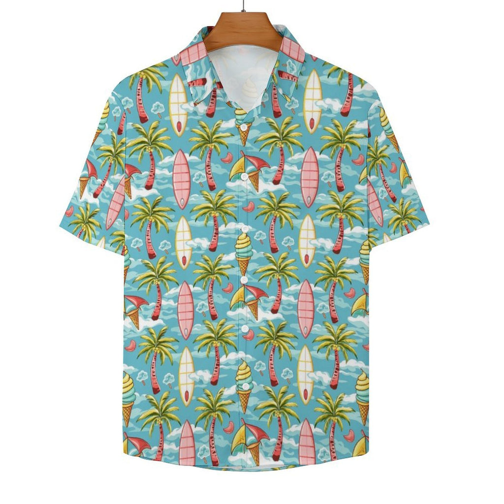 Summer Surf Women's Collared Pocketless Short Sleeve Shirt