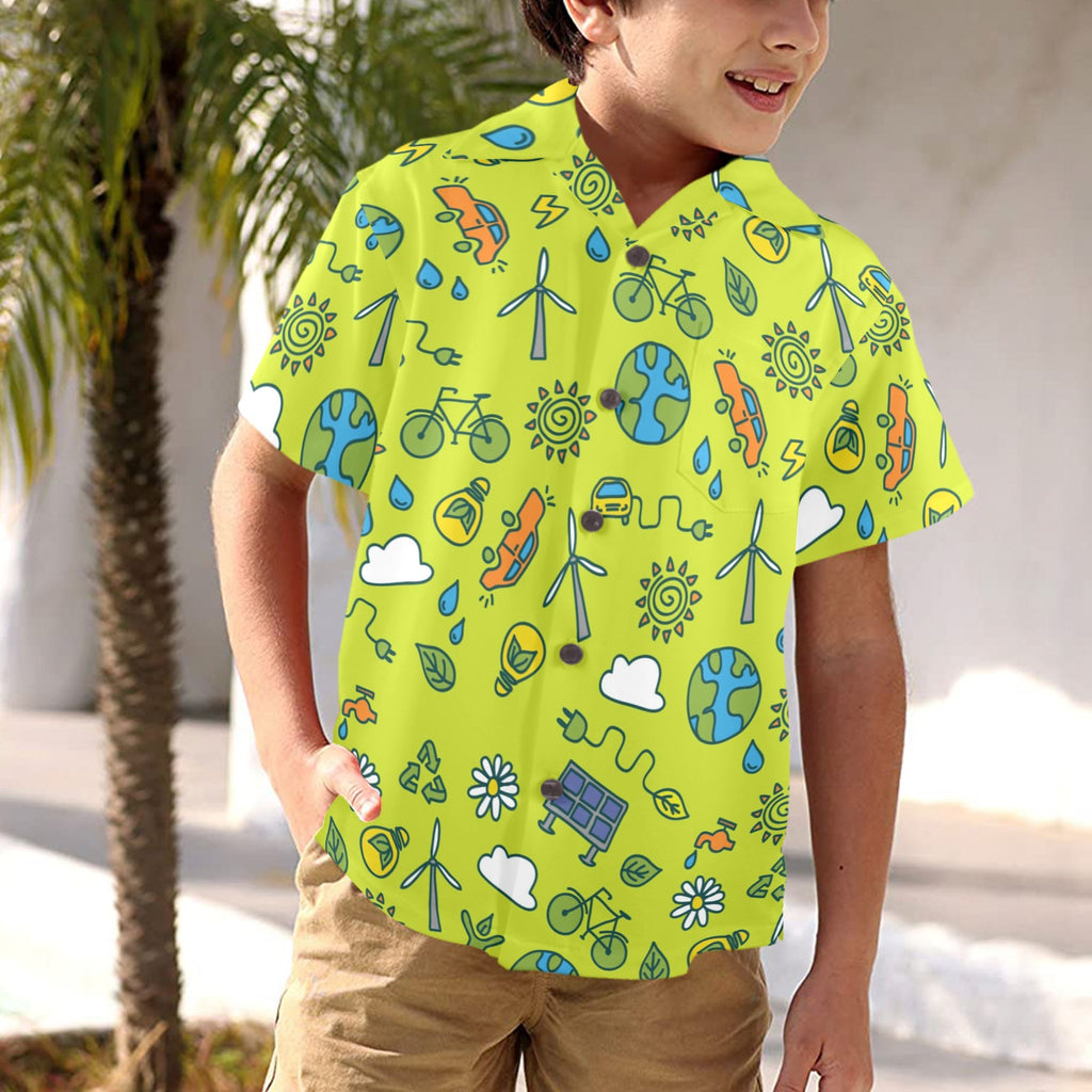 Go Green - Junior Kids Hawaiian Shirt