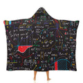 Colourful Maths Equations Kids Hooded Blanket 100cm x 130cm white 40"×50" Kids Hooded Blanket Maths Printed Offshore