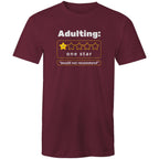 Adulting, One Star - Mens T-Shirt Burgundy Mens T-shirt Printed In Australia