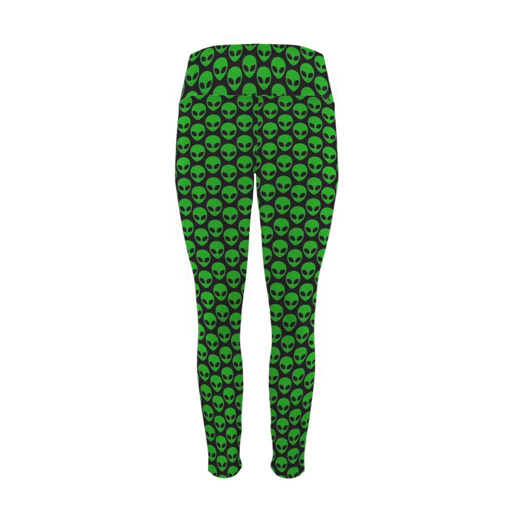 Aliens Women's High Waist Pockets Yoga Leggings Women's High Waist Pockets Yoga Leggings Printed Offshore Sci Fi