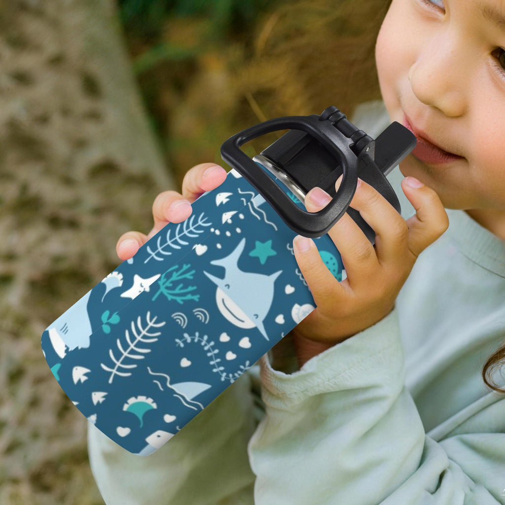 Sharks 12oz Kids Water Bottle with Straw Lid