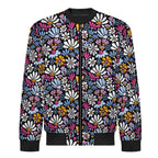 Graphic Floral Men's Casual Zip‑Up Bomber Jacket