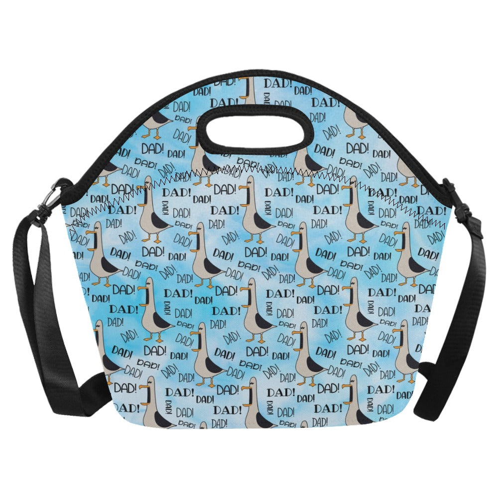Dad Seagull Neoprene Lunch Bag/Large (Model 1669) Neoprene Lunch Bag animal Dad Printed Offshore