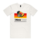 Camera Film, Now We Wait Men's AS Colour T-shirt Natural Mens T-shirt Printed In Australia Retro
