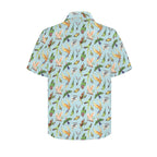 Parrots Men's Short Sleeve Hawaiian Shirt Men's Hawaiian Shirt (New) animal Birds Printed Offshore