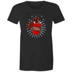 Christmas Coffee - Womens T-shirt Black Womens Christmas T-shirt Christmas Printed In Australia