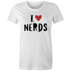 I Love Nerds, Heart - Womens T-shirt White Womens T-shirt Love Printed In Australia