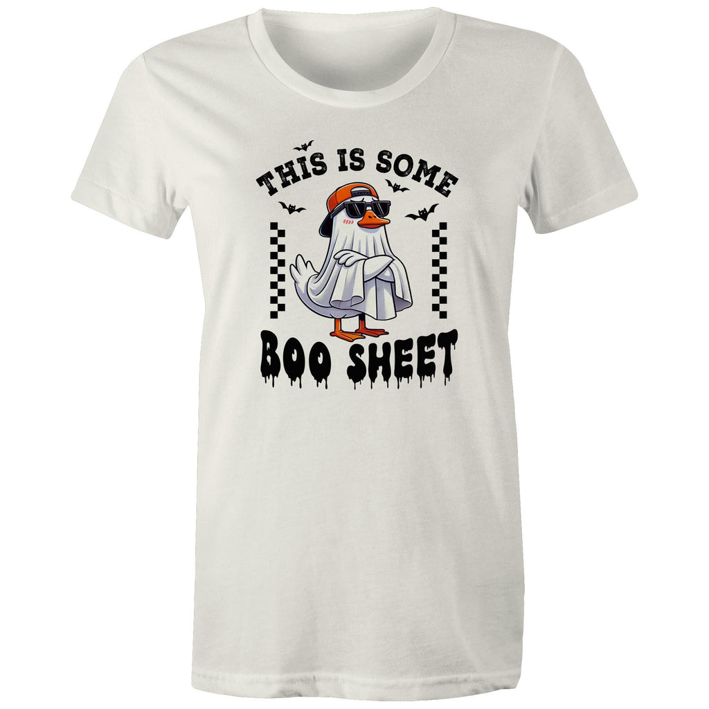This Is Some Boo Sheet, Halloween - Womens T-shirt Natural Womens T-shirt Halloween Printed In Australia