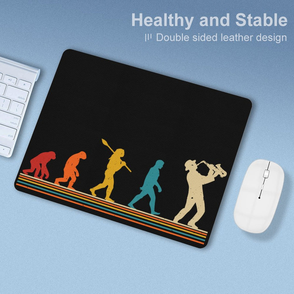 Evolution Of A Saxophone Player Leather Mouse Pad Leather Mouse Pad Music Printed Offshore