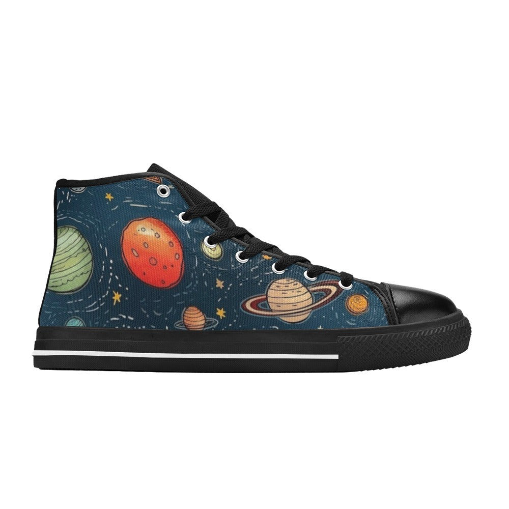Galaxy - Women's High Top Canvas Shoes