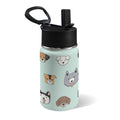 Funny Dog Faces 12oz Kids Water Bottle with Straw Lid