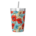 Vibrant Floral Small Stainless Steel Travel Mug Cup 12oz/350ml