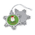 Personalised - Santa's Favourite -Christmas Pewter Snowflake Ornament