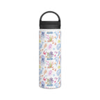 Under The Sea, Ocean Animals Stainless Steel Water Bottle, Handle Lid White 18oz Stainless Steel Water Bottle With Handle Lid Globally Fulfilled Ocean
