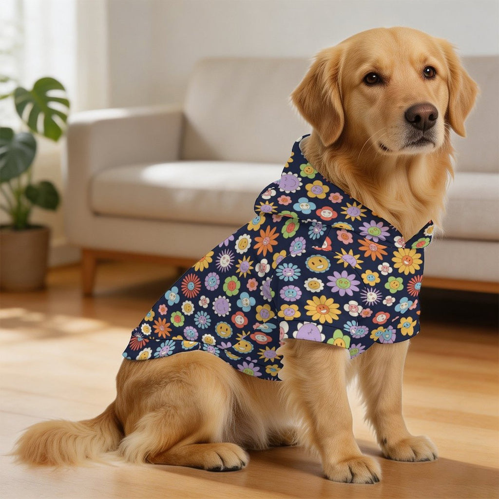 Groovy Flowers Pet Hoodie (Large Size)