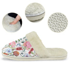 Australian Flowers Women's Fur Trim Thick-Sole Indoor Slippers Women's Fur Trimmed Slippers Plants Printed Offshore