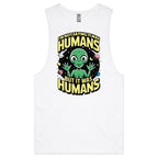 Alien, I'm Not Saying It Was Humans - Mens Tank Top Tee White Drop Arm Tank Top Printed In Australia Sci Fi