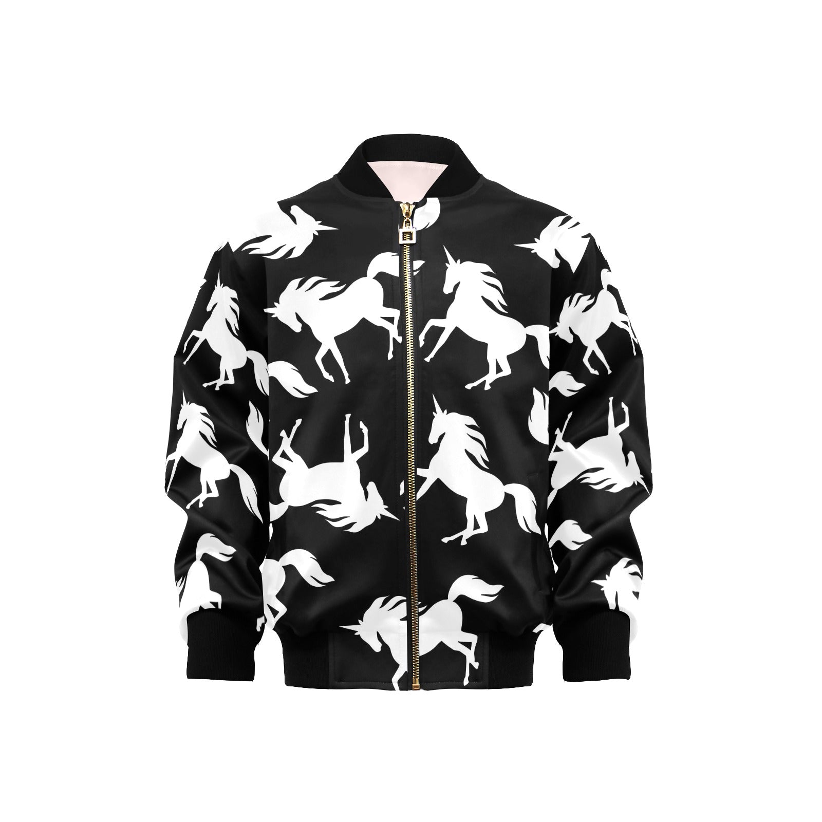 Black And White Unicorn Kids Bomber Jacket XL Kids Bomber Jacket animal Printed Offshore
