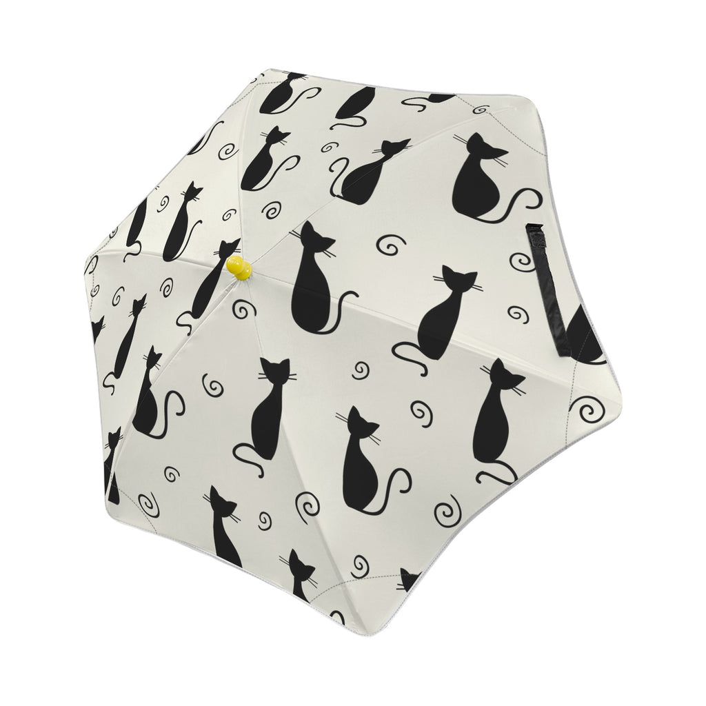 Black Cats Kids Safe Round Corner Umbrella One Size Kids Safe Round Corner Umbrella animal Printed Offshore