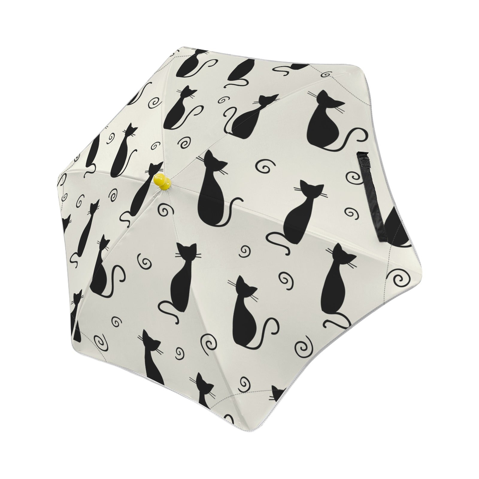 Black Cats Kids Safe Round Corner Umbrella One Size Kids Safe Round Corner Umbrella animal Printed Offshore