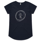 Life Happens, Coffee Helps - Womens Scoop Neck T-Shirt Navy Womens Scoop Neck T-shirt Coffee Printed In Australia