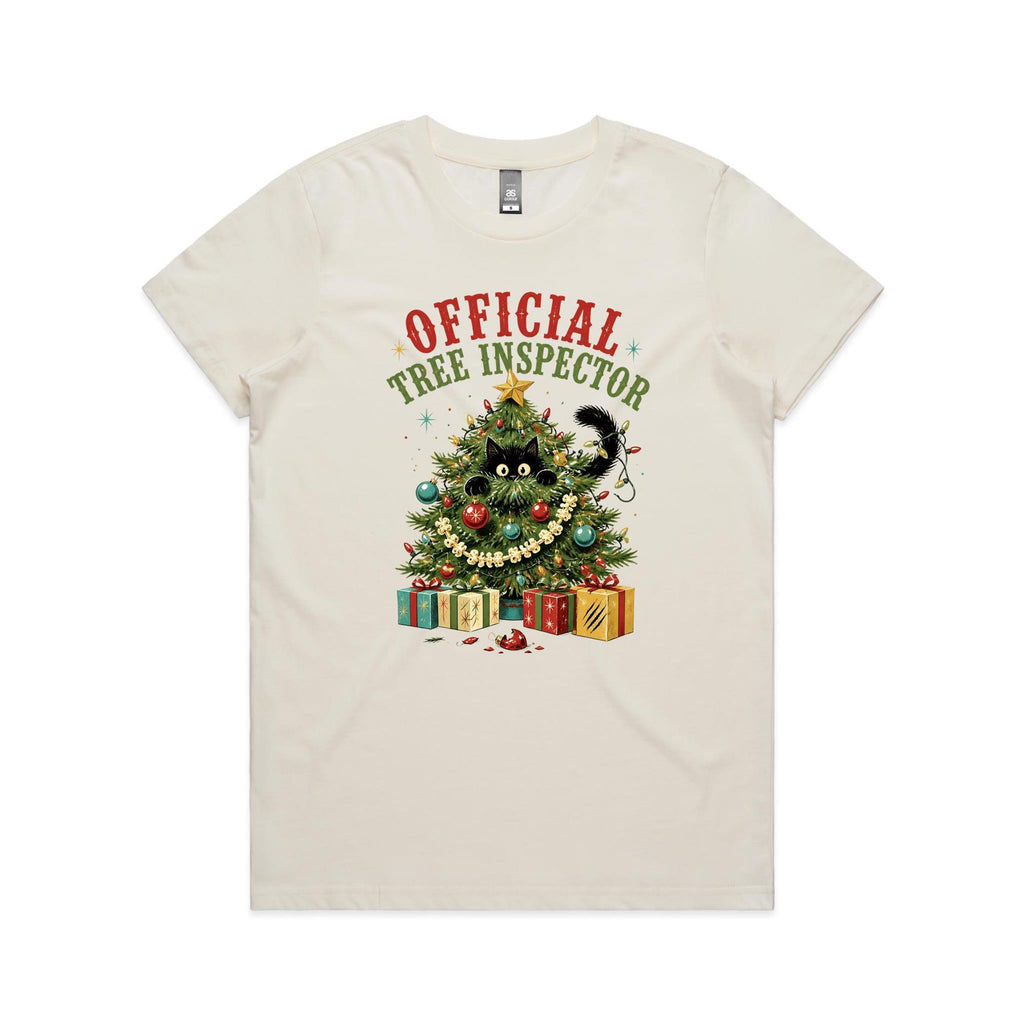 Official Tree Inspector Cat Women's Christmas T-shirt