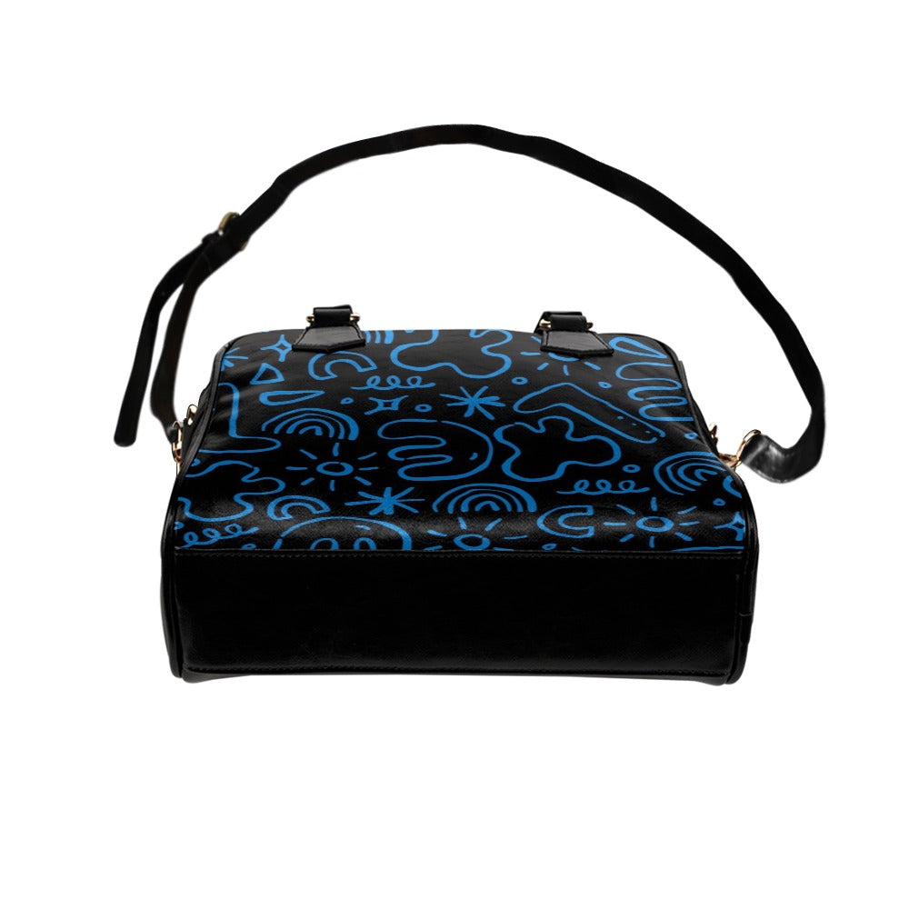 Blue Squiggle - Shoulder Handbag (Model 1634) Shoulder Handbags (1634)