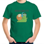 Snailing It - Kids Youth T-Shirt Kelly Green Kids Youth T-shirt animal Fitness Printed In Australia