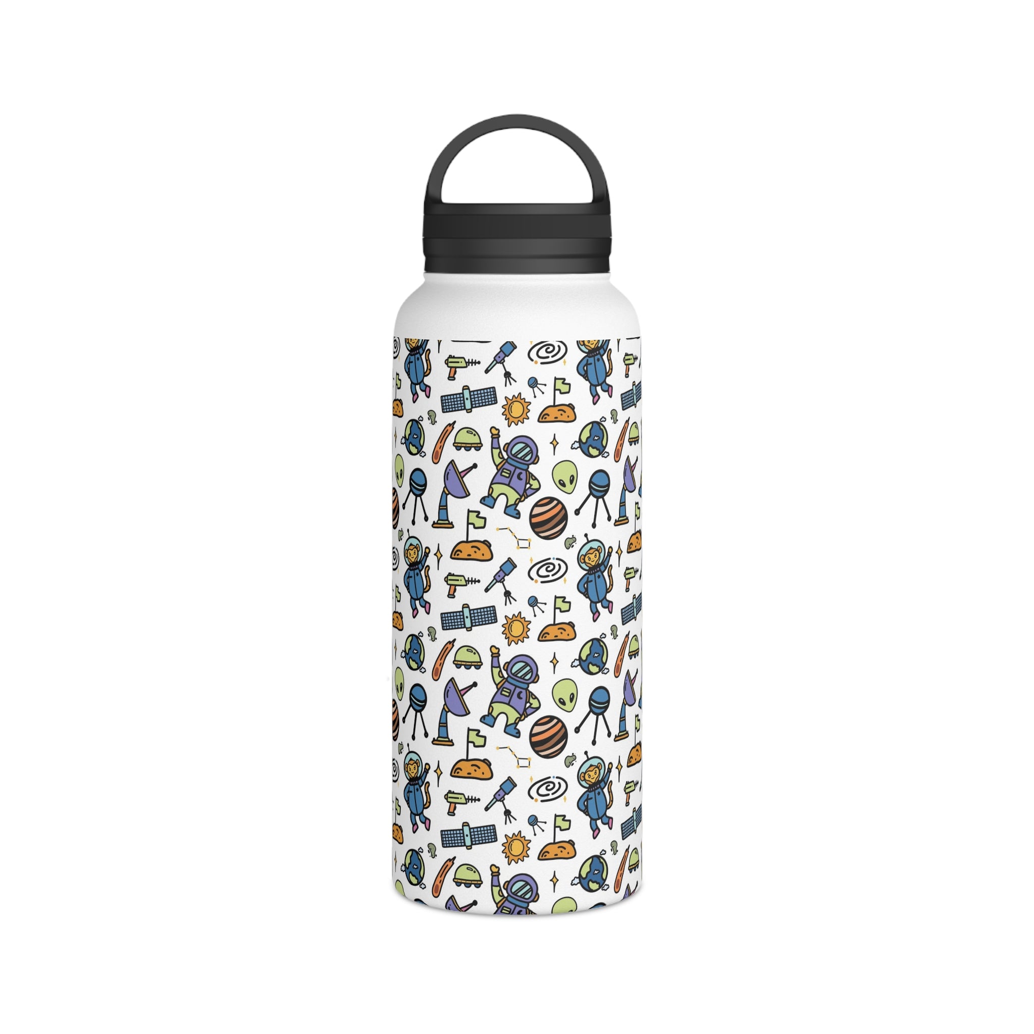 All About Space - Stainless Steel Water Bottle, Handle Lid Stainless Steel Water Bottle With Handle Lid Globally Fulfilled Space