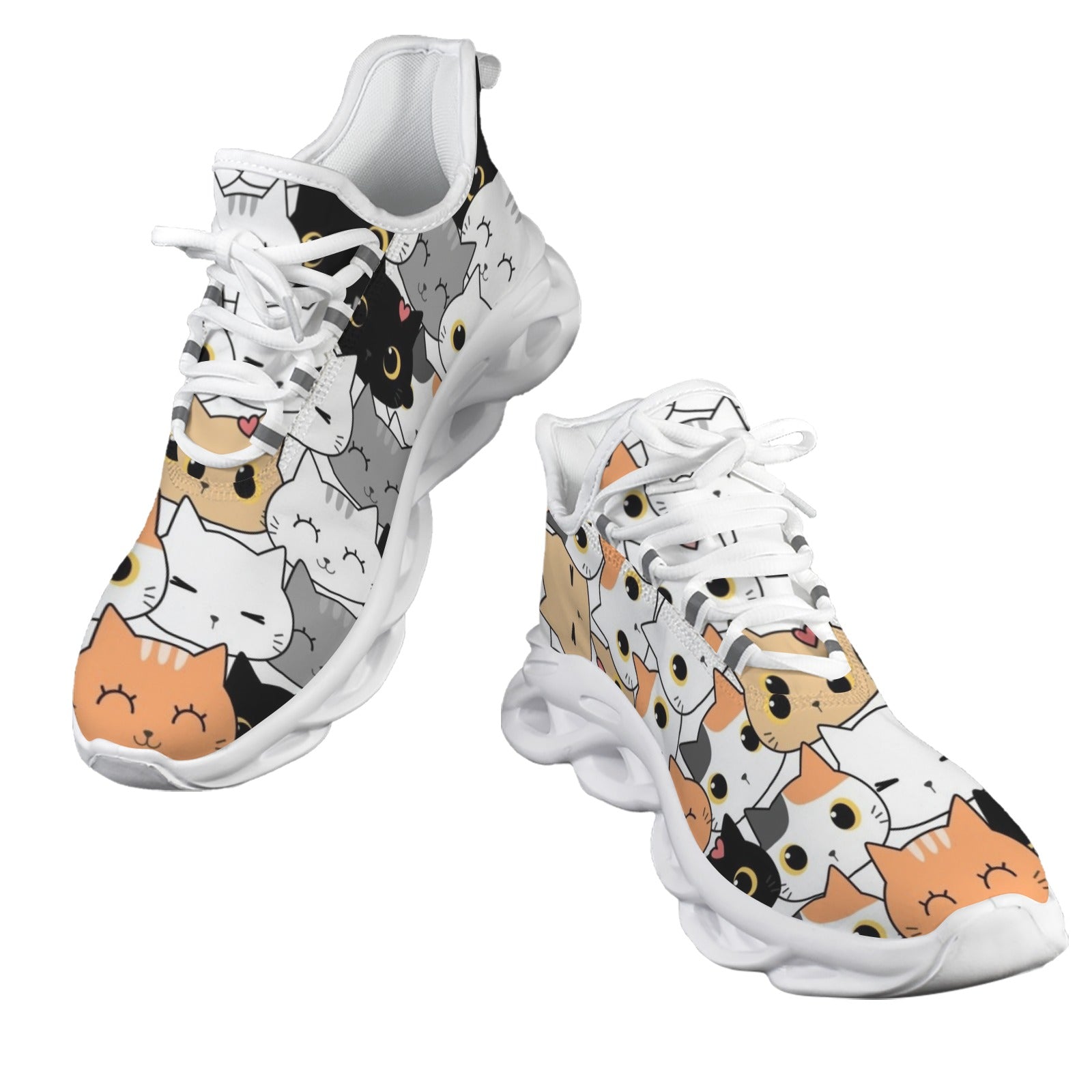 Cute Cartoon Cats Men's Twisted Sole Sneakers