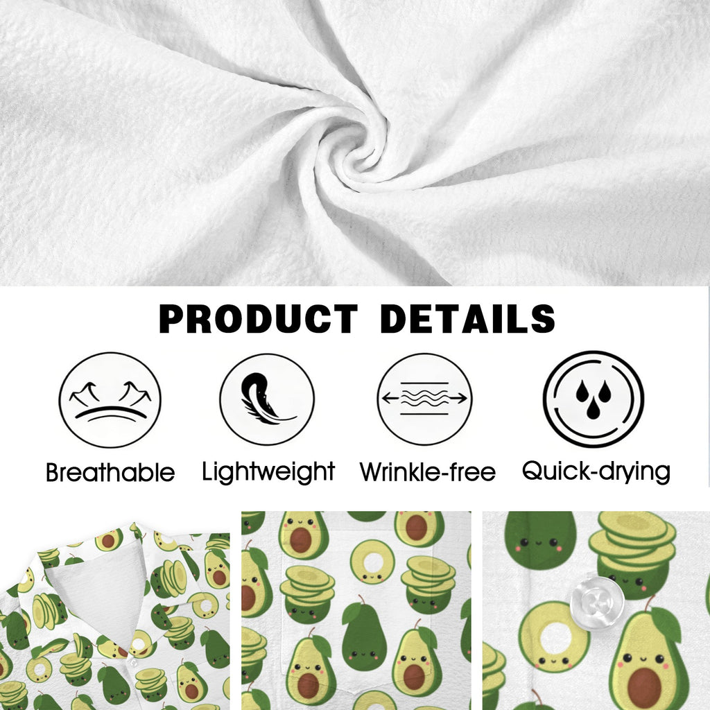 Cute Avocados Men's Crinkle Hawaiian Shirt
