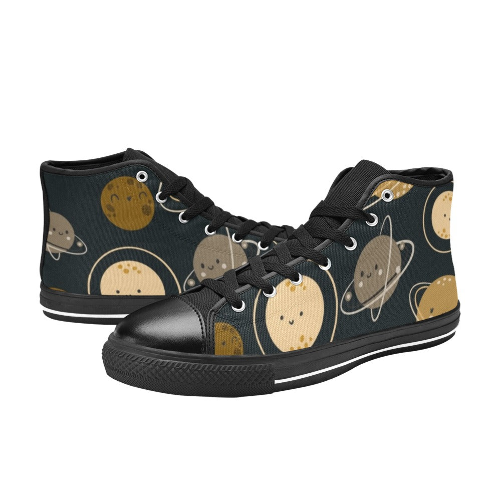 Planets - Kids' High Top Canvas Shoes Kids High Top Canvas Shoes Printed Offshore Space