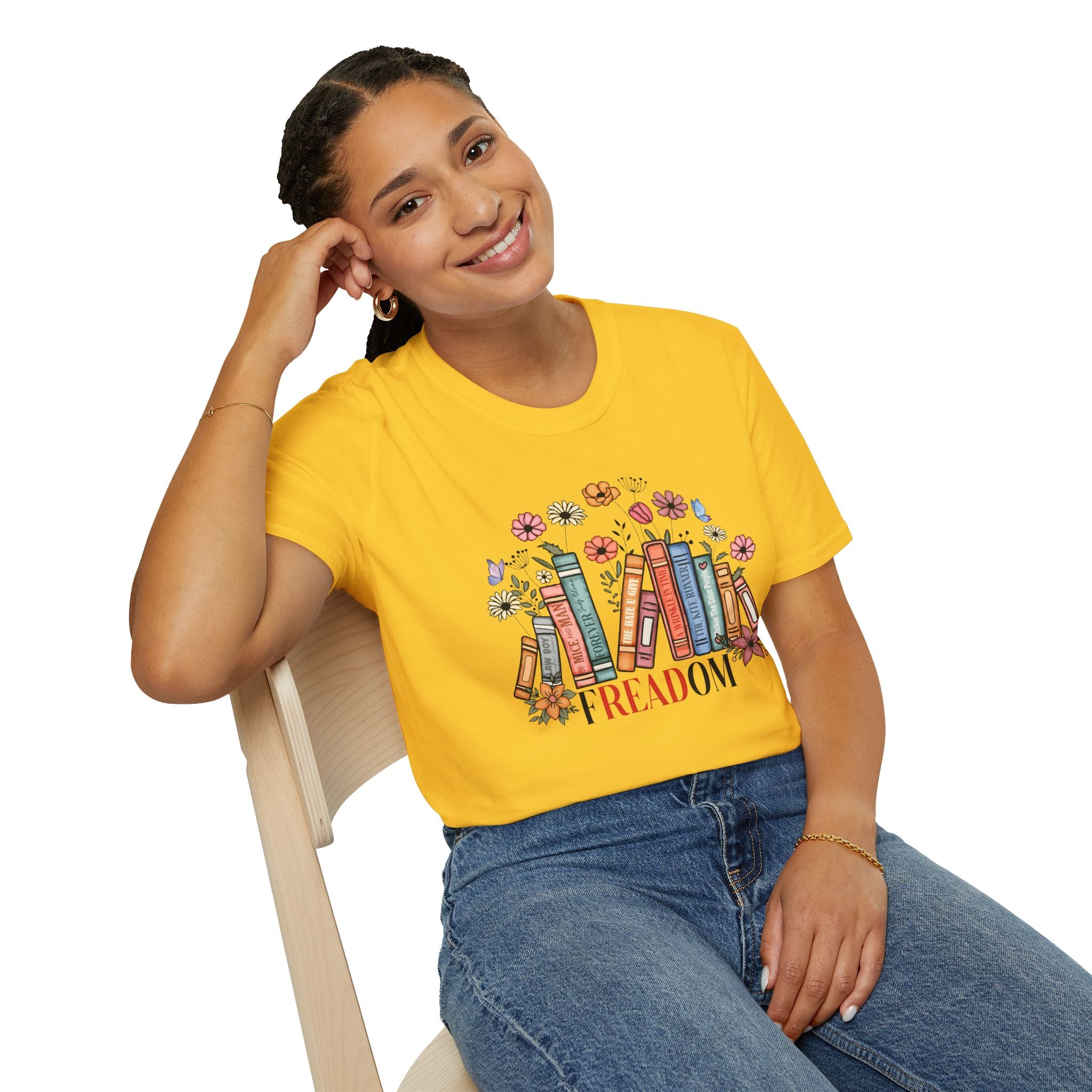 Freadom, Reading Books - Unisex Softstyle T-shirt